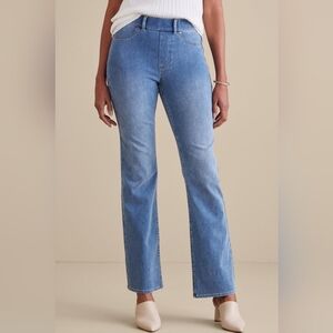 Soft Surrondings Ultimate Denim Boot Cut Pull On Jean Slimming Stretch Medium